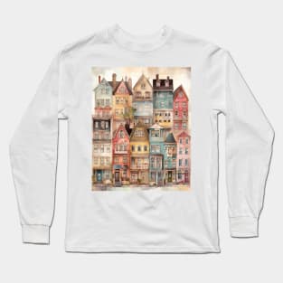 Watercolor houses I Long Sleeve T-Shirt